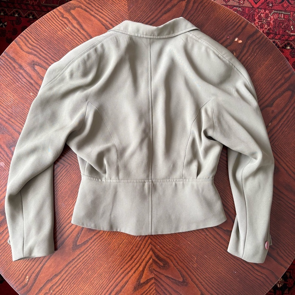 Vintage Women's Double-Breasted Blazer - Taupe Beige - Picture 3 of 8